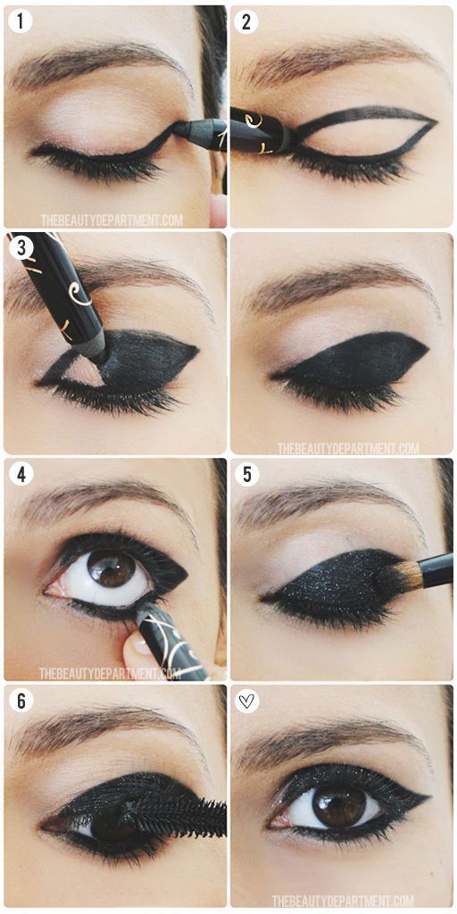 A tutorial to the exaggerated winged think mod cat eye!