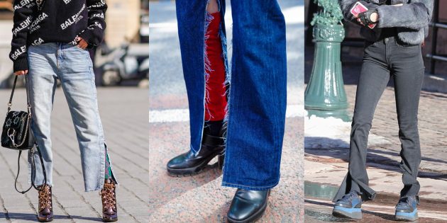 Женские джинсы с вертикальными разрезами: осень-2019