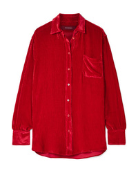 Красная шелковая классическая рубашка