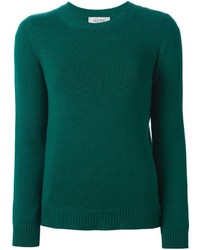 Темно-зеленый свитер с круглым вырезом