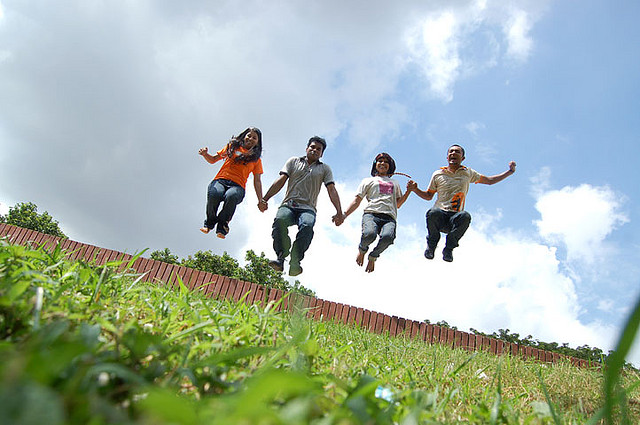 Friends Jumping