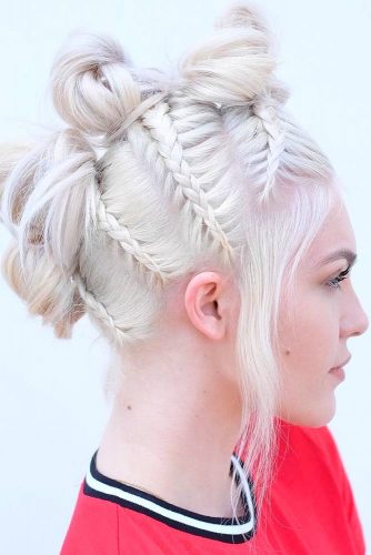 Romantic Messy Braided Hairstyles Fauxhawk #braids #fauxhawk