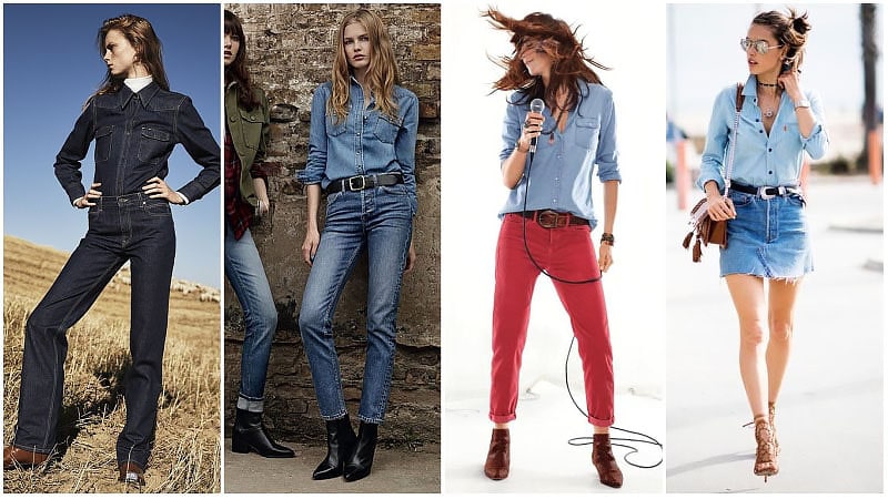 Девушки в джинсовых рубашках в стиле вестерн