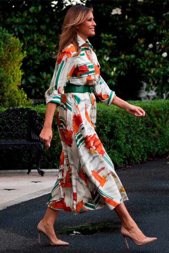 Мелания Трамп в летнем платье Gucci