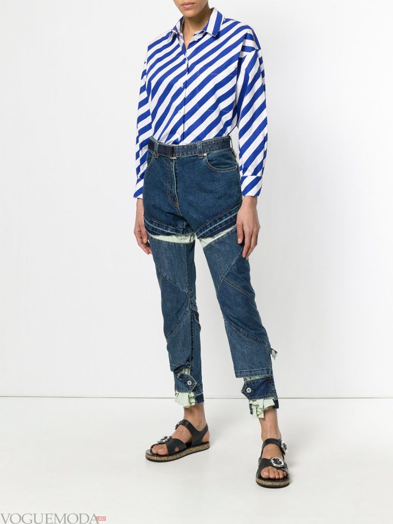 джинсы трансформер и блуза в полоску