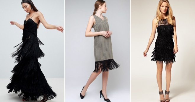 Платье с бахромой – 48 фото самых модных моделей на любой вкус