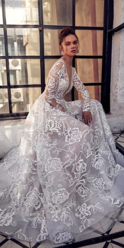 best wedding dresses a line with illusion sleeves beach julie vino